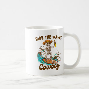 Summer Beach Surfing Lover Western Rides The Waves Coffee Mug