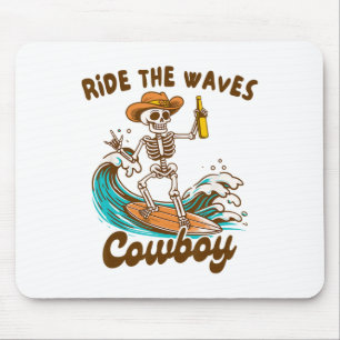 Summer Beach Surfing Lover Western Rides The Waves Mouse Mat
