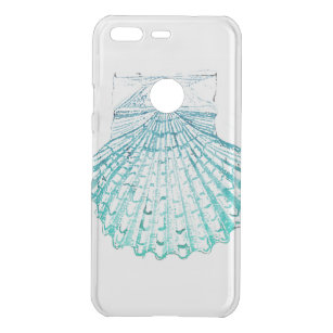 summer beach teal blue watercolor mermaid seashell uncommon google pixel case