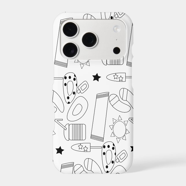 Summer Beach Theme Outlines Pattern  (Back)