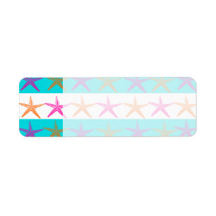 Summer Beach Theme Starfish on Teal Stripes