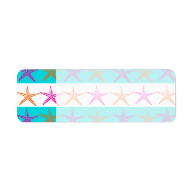 Summer Beach Theme Starfish on Teal Stripes (Front)