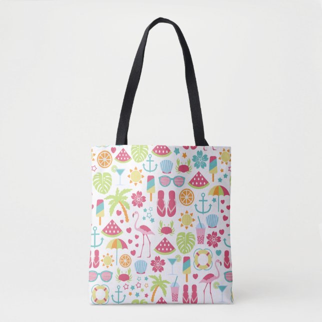 Summer Beach Theme Tote Bag (Front)