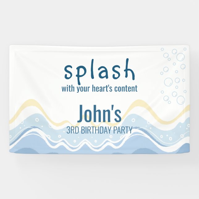 Summer Beach Themed Birthday Banner (Horizontal)