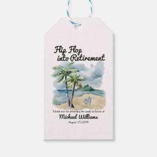 Summer Beach Themed Flip Flop Retirement Party Gift Tags