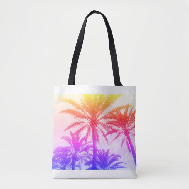 summer beach tropical palm tree 80's  tote bag (Front)