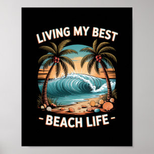 Summer Beach Tropical Vacation Vibes And Sunny Par Poster