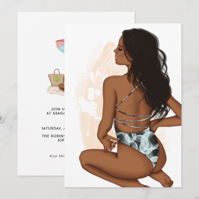 Summer Beach Vacation Birthday Party Invitation (Front/Back)