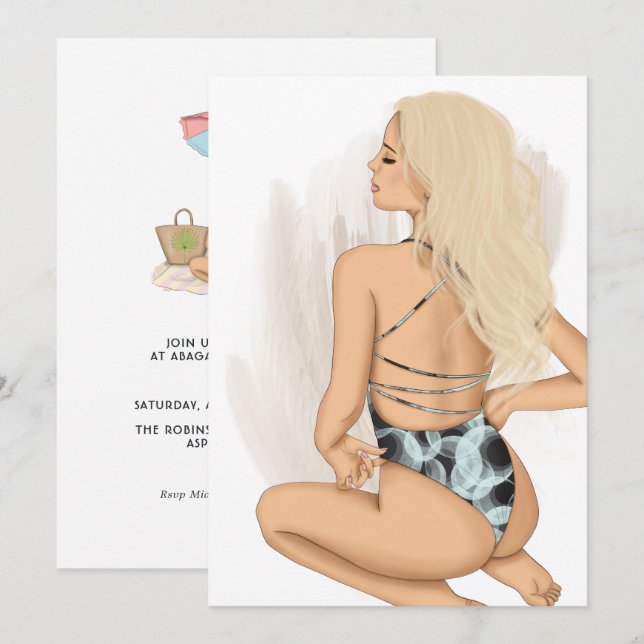 Summer Beach Vacation Birthday Party Invitation (Front/Back)