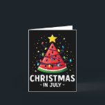 Summer Beach Vacation Christmas In July Watermelon Card<br><div class="desc">Summer Beach Vacation Christmas In July Watermelon Xmas Tree</div>