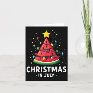 Summer Beach Vacation Christmas In July Watermelon Card