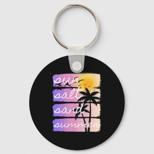 Summer Beach Vacation Salt Sun Sand Sunset Cruise  Key Ring