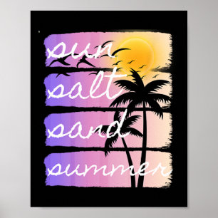 Summer Beach Vacation Salt Sun Sand Sunset Cruise Poster