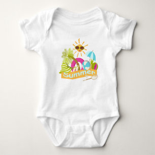 Summer beach vacation smiling sun in sunglasses baby bodysuit