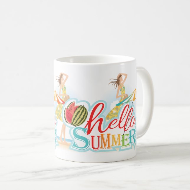 Summer Beach Vacation- Sunny Beach Days Coffee Mug (Front Right)