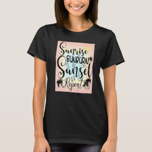 Summer Beach Vacation & Sunrise Sunburn Sunset Rep T-Shirt