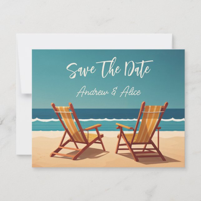 Summer beach vibe save the date (Front)