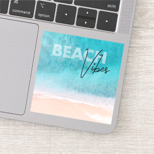 Summer Beach Vibes Quote Ocean Sand Vinyl Stickers