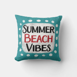 Summer Beach Vibes Throw Pillow
