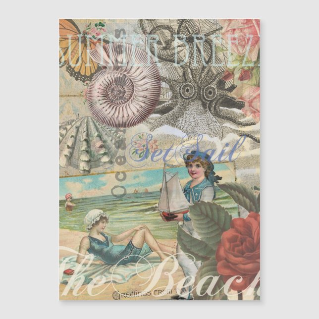 summer beach vintage octopus antique sailing (Front)