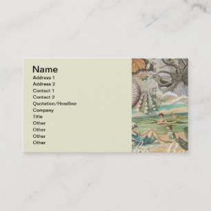 summer beach vintage octopus antique sailing business card