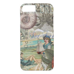 summer beach vintage octopus antique sailing Case-Mate iPhone case