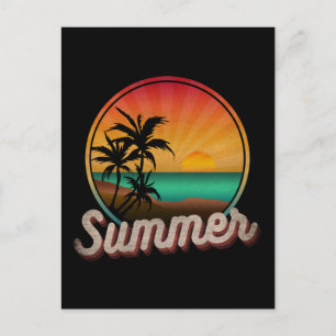 SUMMER BEACH VINTAGE POSTCARD