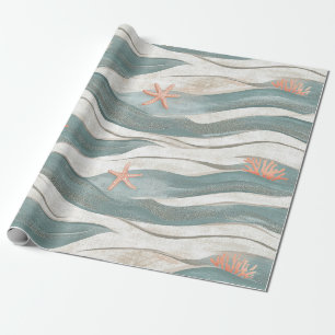 Summer Beach Wave Pattern Wrapping Paper