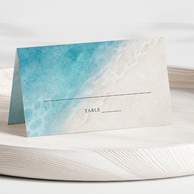 Summer Beach Wedding Folded Place Card (Creator Uploaded)