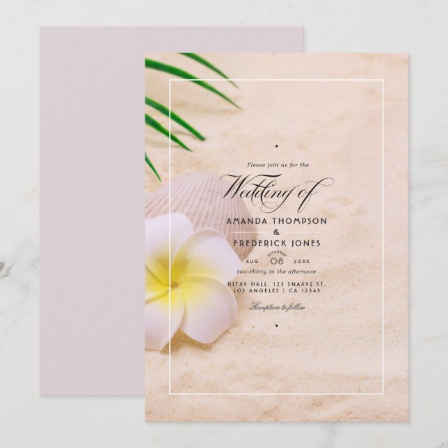 Summer Beach Wedding Invitation (Front/Back)