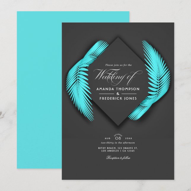 Summer Beach Wedding Invitation (Front/Back)