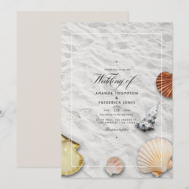Summer Beach Wedding Invitation (Front/Back)