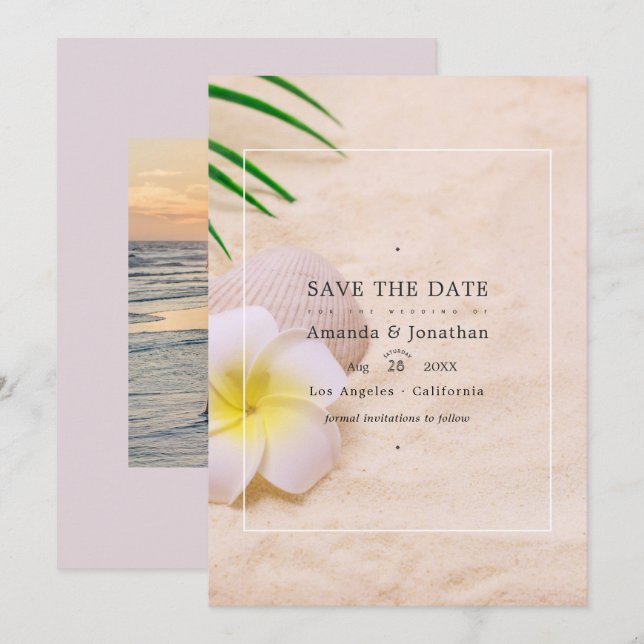 Summer Beach Wedding Save The Date (Front/Back)