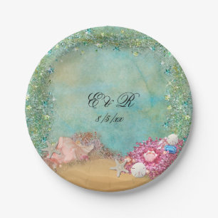 Summer, Beach Wedding, Seashells, Paper Plates