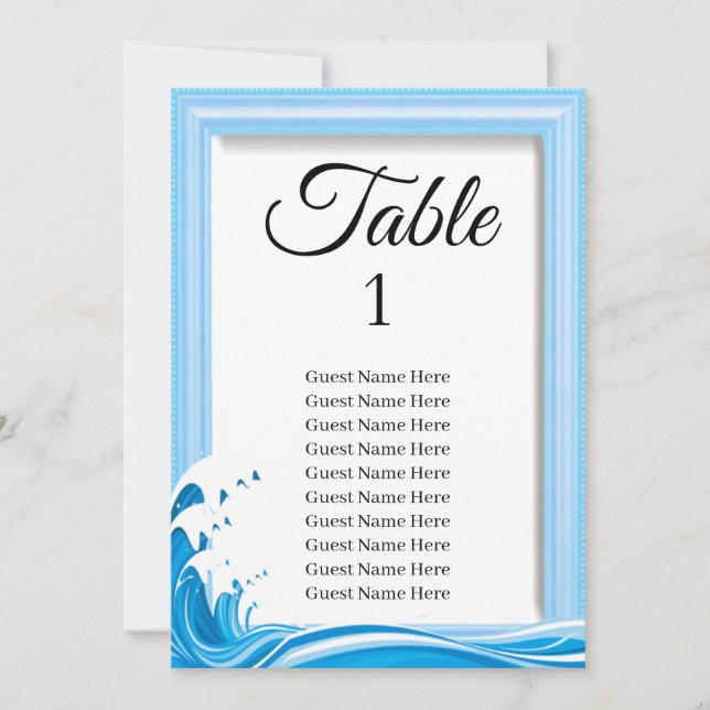 Summer Beach Wedding Seating Chart Card  (Front)