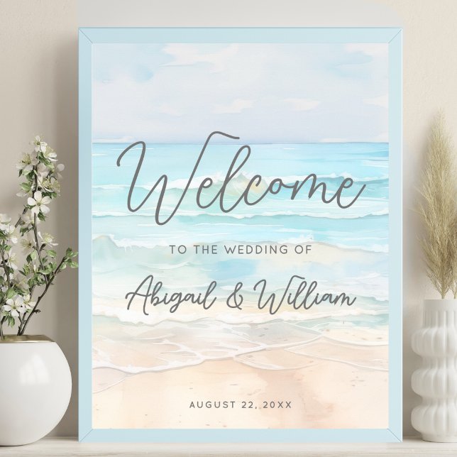 Summer Beach Wedding Welcome Sign (Summer Beach Wedding Welcome Sign)