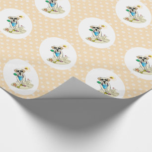 Summer Beach Yellow Lab Labrador Retriever Dog Wrapping Paper