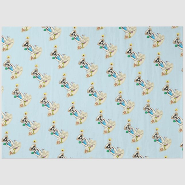 Summer Beach Yellow Labrador Retriever - Cute dog Tissue Paper (Front)