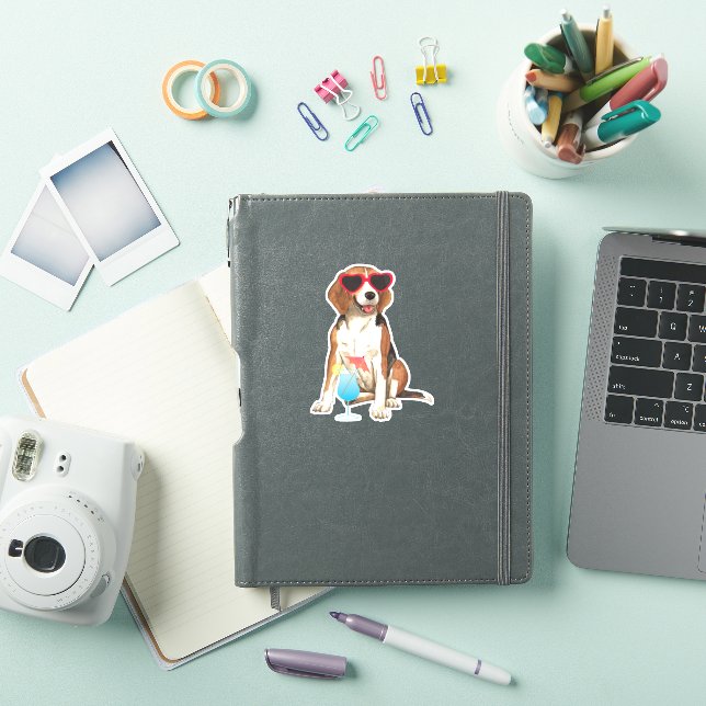 Summer Beagle  Vinyl Sticker (iPad Cover)