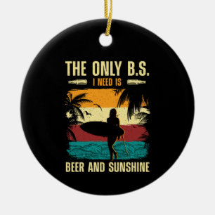 Summer Beer and Sunshine  Ceramic Tree Decoration