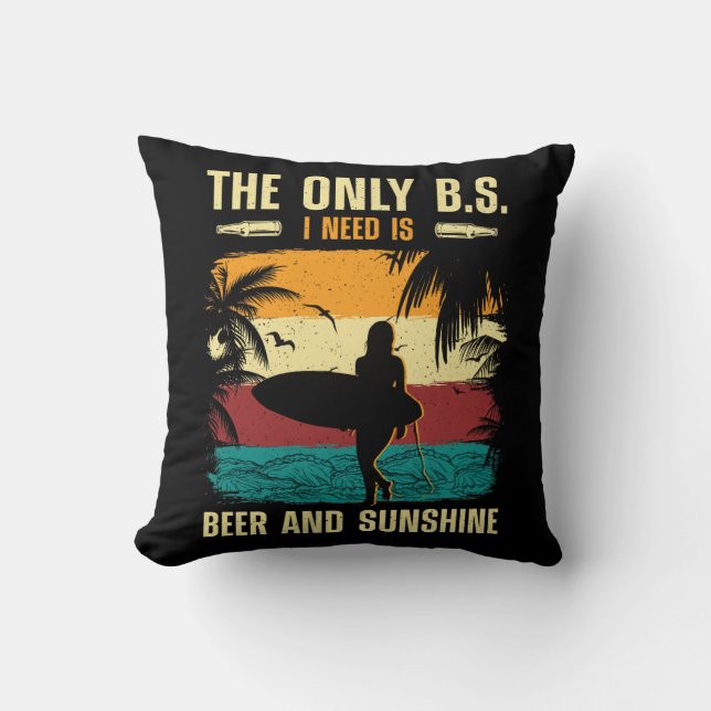 Summer Beer and Sunshine Cushion (Front)