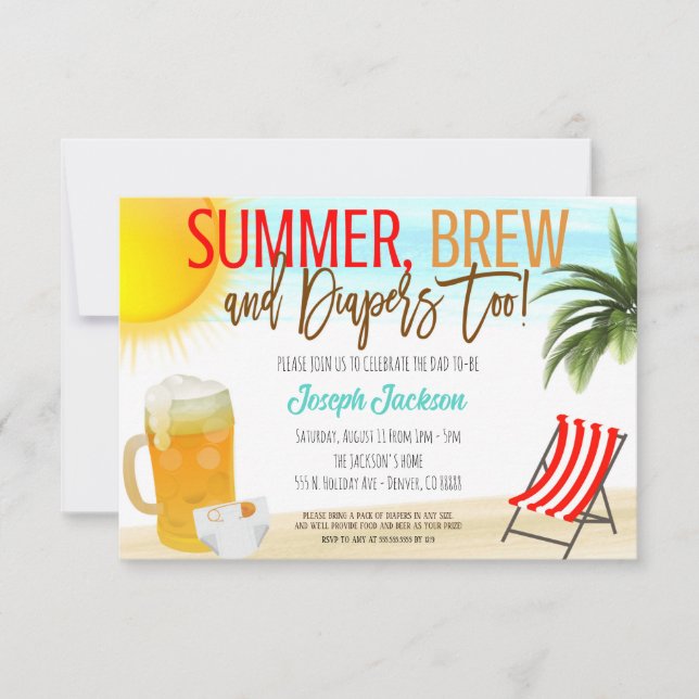  Summer Beer Baby Shower Invitation (Front)