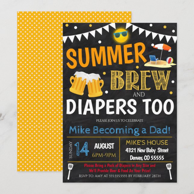 Summer Beer Baby Shower Invitation (Front/Back)