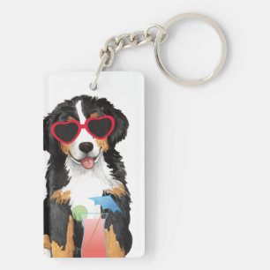 Summer Bernese Mountain Dog Key Ring