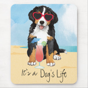 Summer Bernese Mountain Dog Mouse Mat