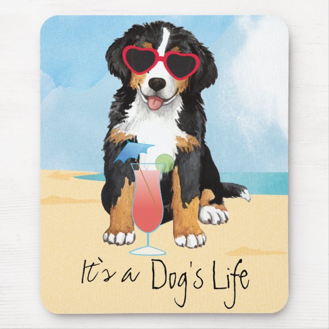 Summer Bernese Mountain Dog Mouse Mat (Front)