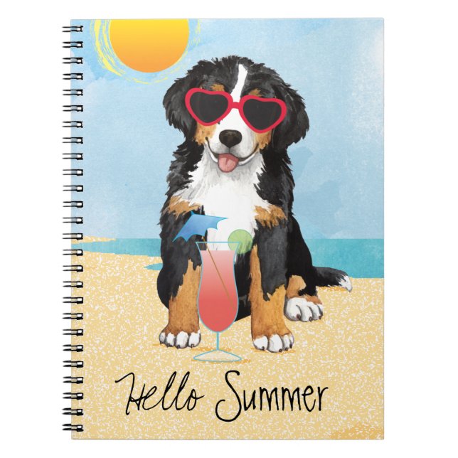 Summer Bernese Mountain Dog Notebook (Front)