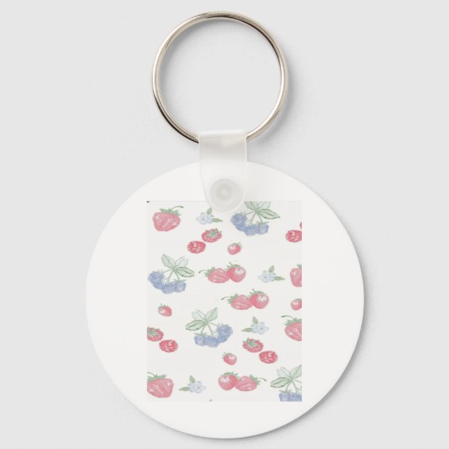 Summer Berries Cute Fruit Sticker  Key Ring (Front)