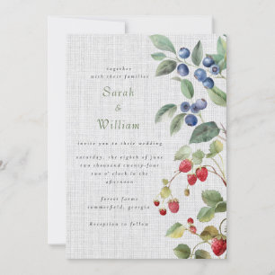 Summer berries Wedding Invitation
