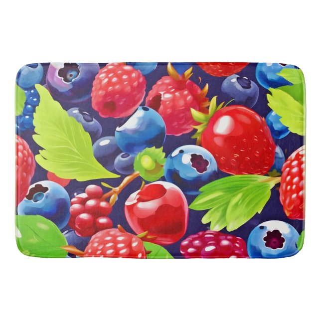 Summer Berry Medley Bath Mat (Front)